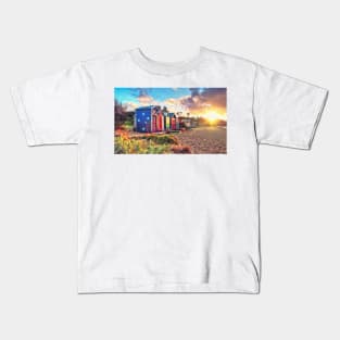 Warm Sunset over the Beach Landscape Kids T-Shirt